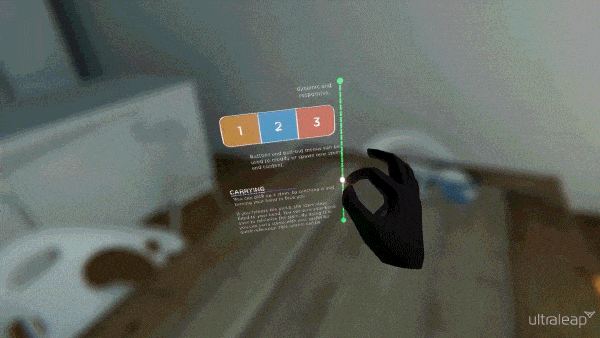 Interacting in AR - Ultraleap stems pinch and scroll content browser