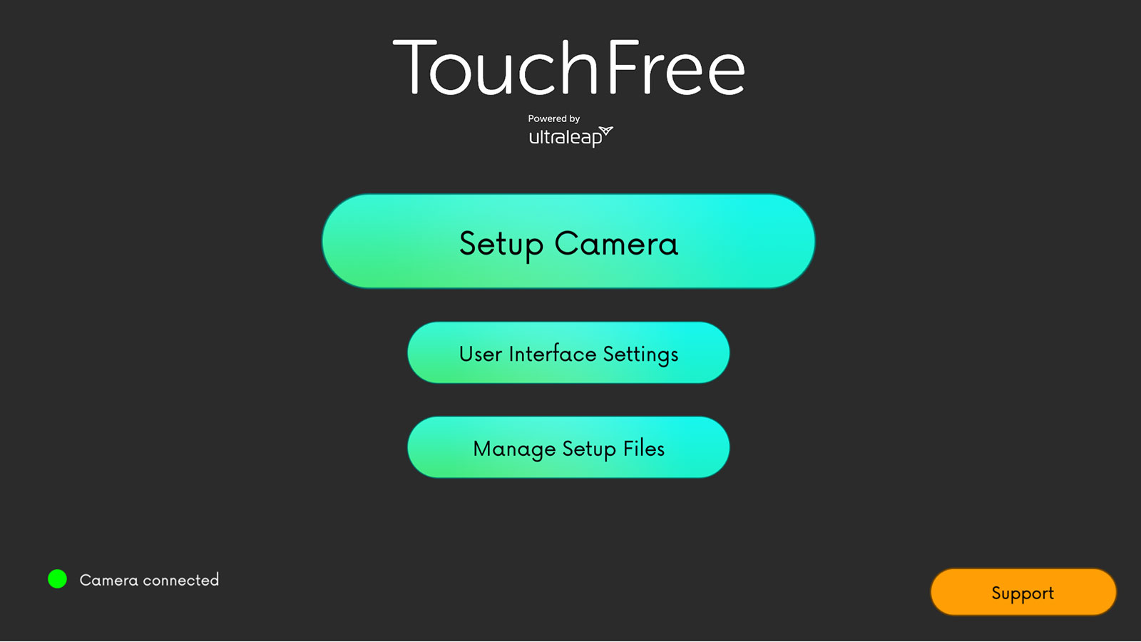 Homepage of the TouchFree application that lets you turn public touchscreens touchless 
