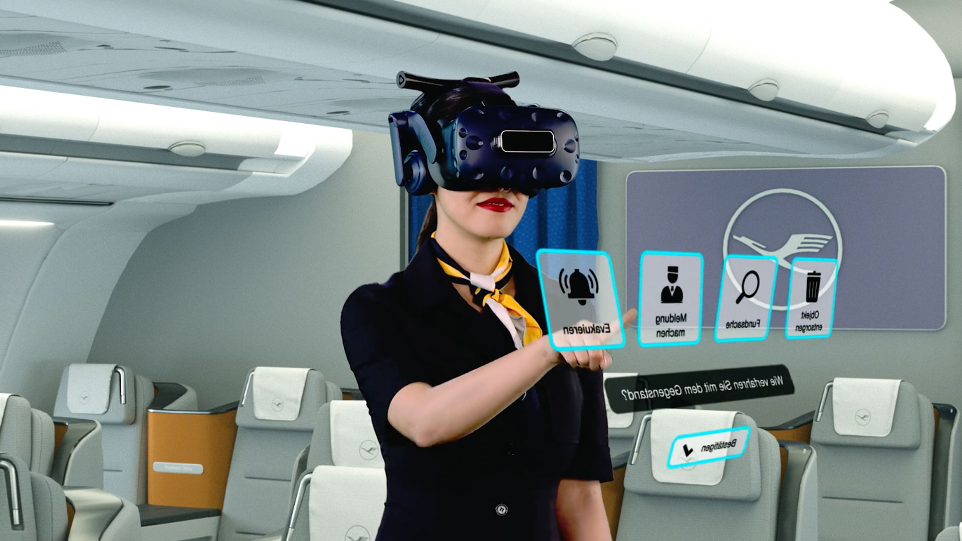 Lufthansa VR flight training with ULtraleap hand tracking technology